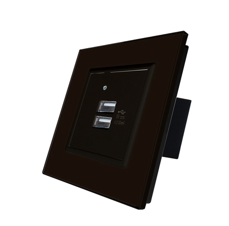 USB ładowarka podwójna czarna zestaw Welaik (1)
